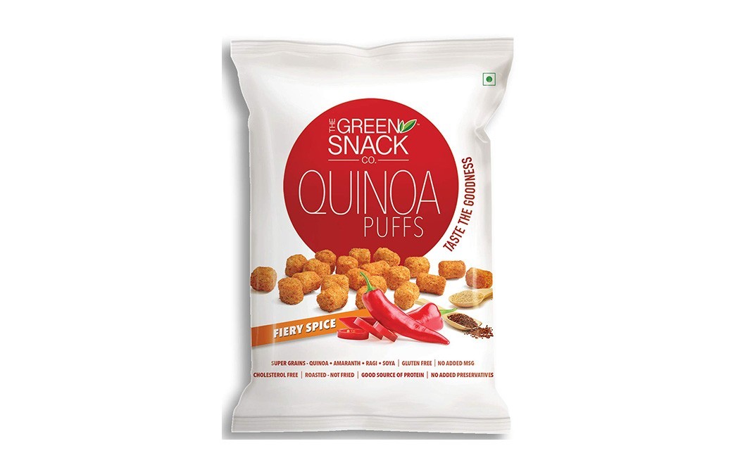 The Green Snack Co Quinao Puffd, Fiery Spice    Pack  50 grams